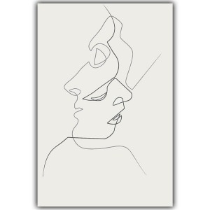 Unframed Abstract Kiss White&Black Simple Style Canvas Prints Painting Wall Art Picture Require a Frame   